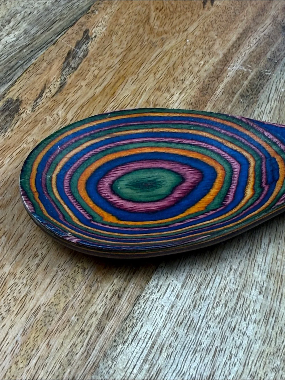 Rainbow Laminated Wood Handmade Cooking Spoon Kitchen Utensil